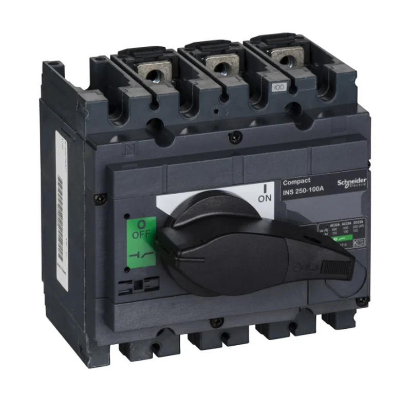 

Hot Sale Disconnector Compact INS250 100A 250A Standard Edition, Black Rotary Handle 3 Pole 31100 Price in stock