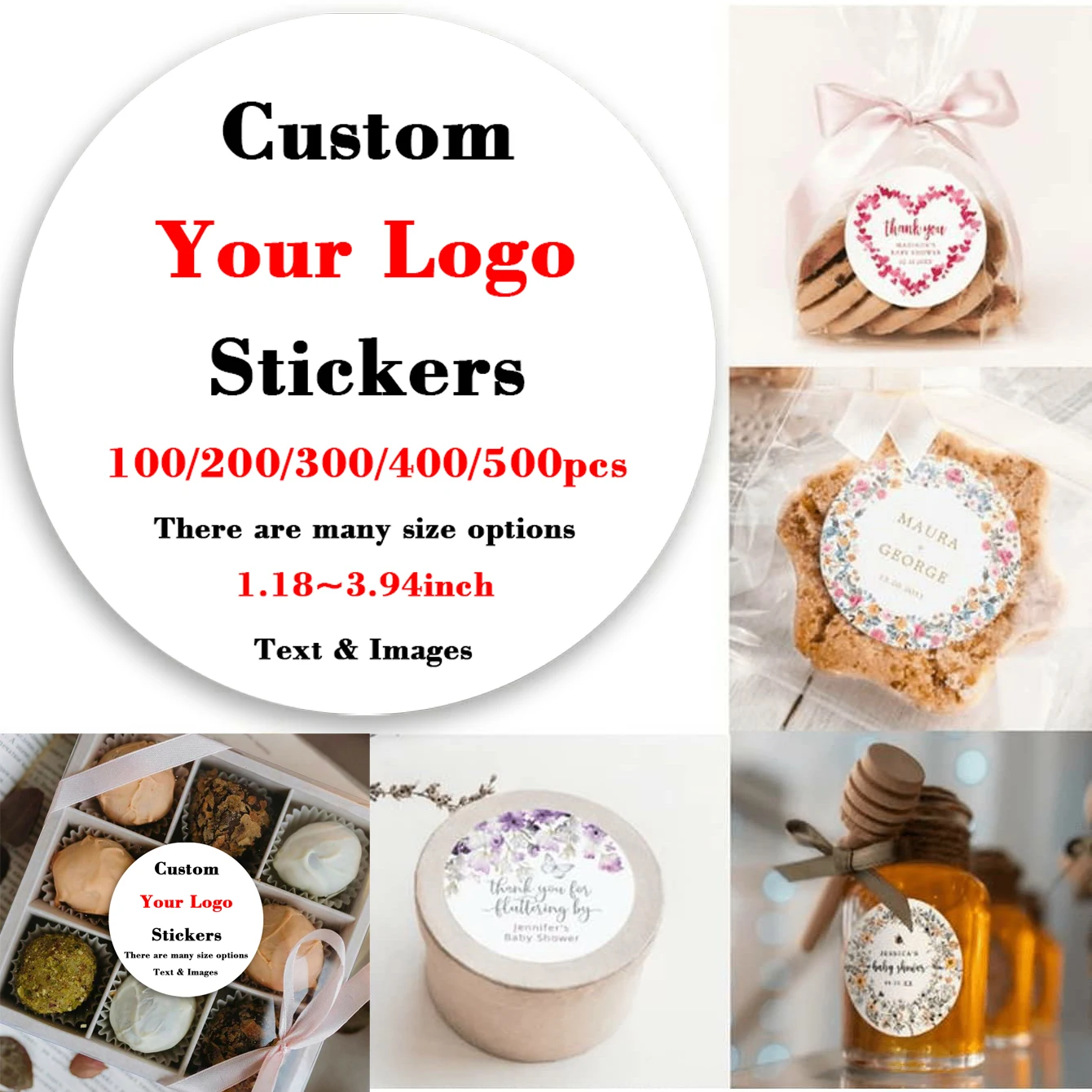 

Different sizes of round stickers can be customized for logos, QR codes and personalized labels of various packaging