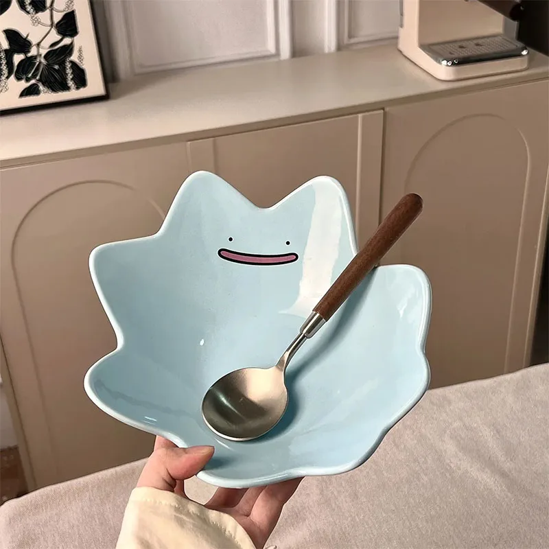 Niedliche Pokemon Ditto-förmige Keramik-Obstschale Snack-Aufbewahrungsteller Süße Küchendekoration Dessertschale Geschenke für Fans