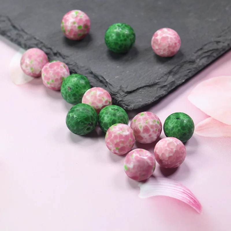 5pcs 10/12mm Handmade Glaze Murano Round Beads Spacer Loose Beads Finding Diy Crafts Jewellry Making Pink Lampwork Glass Beads