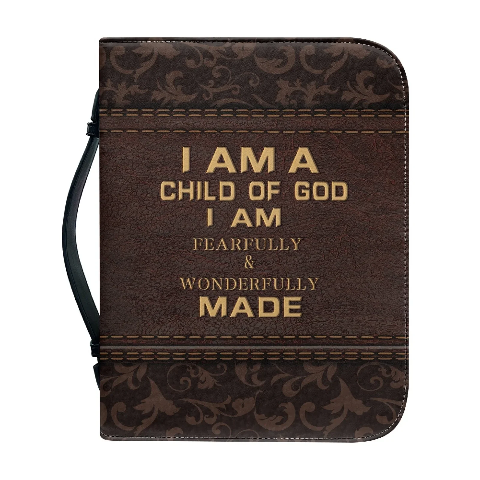 

PU Leather Bible Bag Cover Case for Women Men Zipper Handle Handbags Bible Hymns Bible Cover Case Carrying Storage Bags