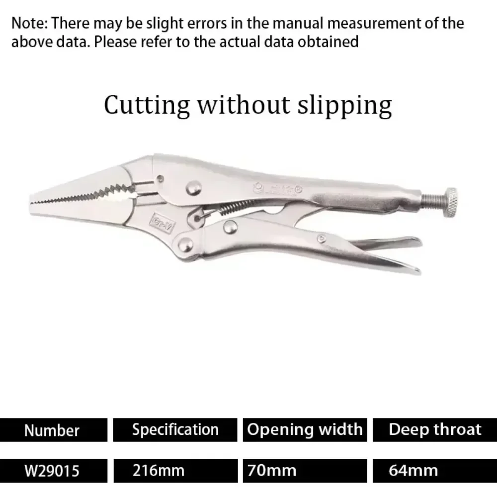 FUTE Locking Pliers Lock Pliers Curved Jaw Pliers Labor-saving Straight Long Nose Plier Multi-function Welding Tool Carbon Steel