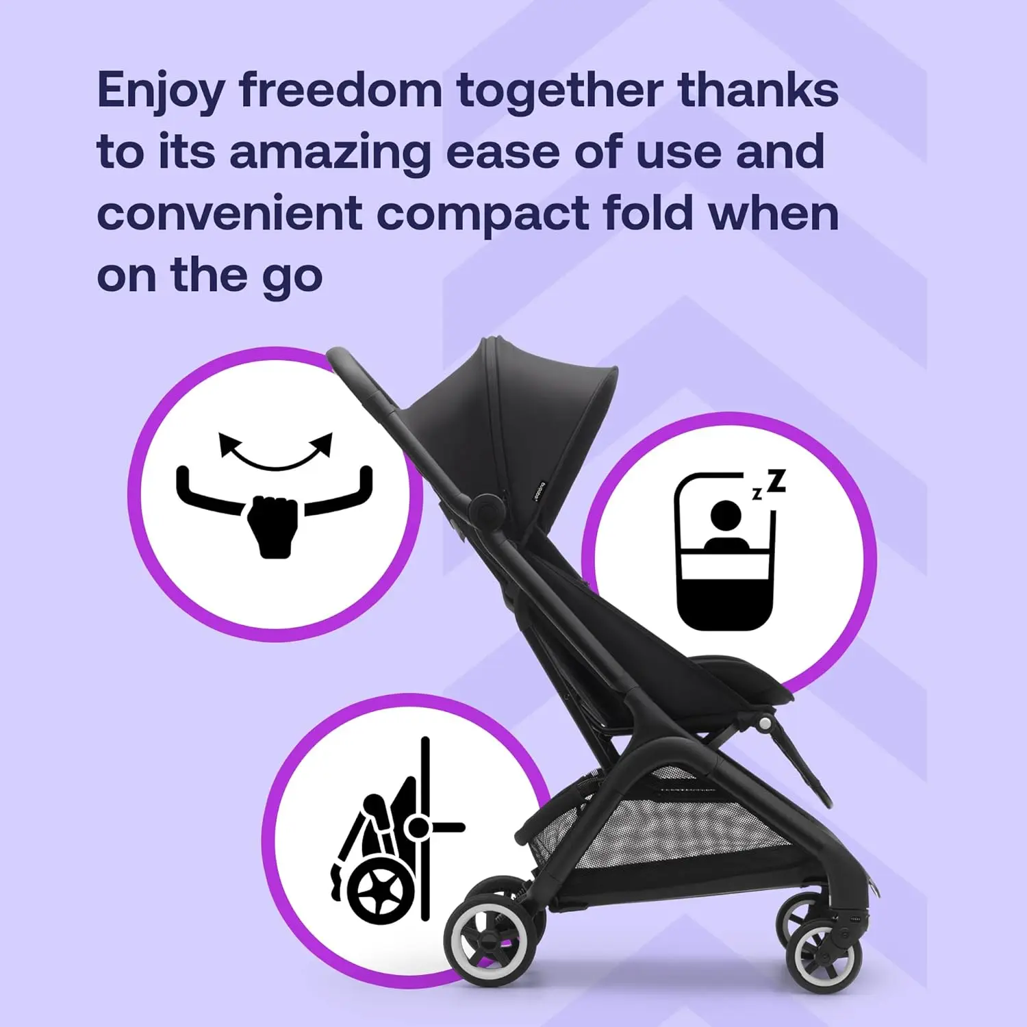 1 Second Fold Ultra-Compact Stroller - Lightweight & Compact - Great for Travel - Midnight Black