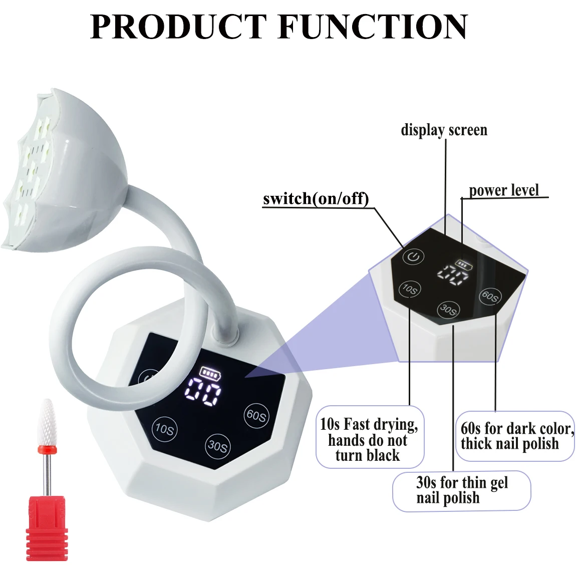 Draagbare oplaadbare nagellampset UV LED-nageldroger Auto Sensing Touch Control nagellampen Sneldrogend nagellicht Nagelgereedschap