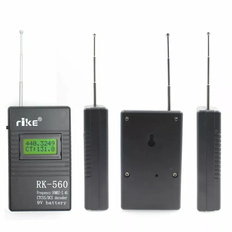 RK560 50MHz-2.4GHz Frequency Counter Tester with Antenna DCS CTCSS Radio Meter 1X Testing Interphone Frequency Meter Counter