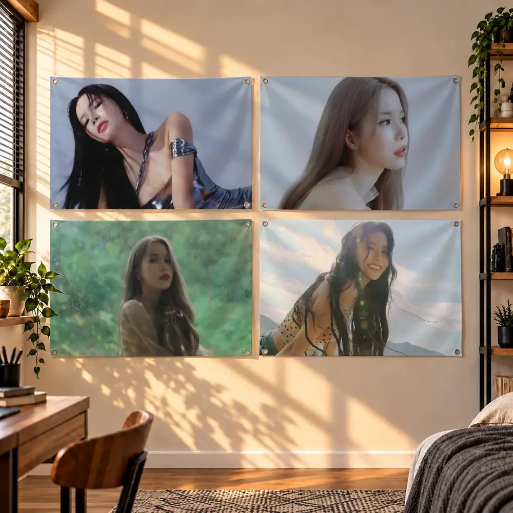 Popular K-Pop Female Singer SOLAR Flags Indoor Outdoor Wall Hanging Flag Decor Banner Wall Decor