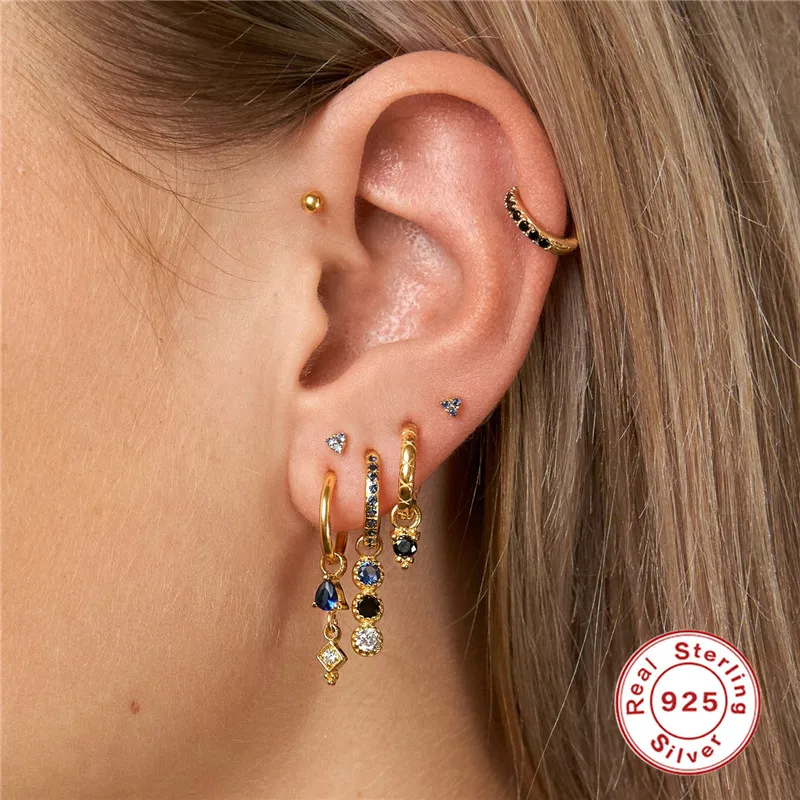 ROXI Earrings Charms DIY Pendant For Earrings Necklace Women Girls 925 Sterling Silver 1 PC Exquisite Zircon Jewelry Accessories