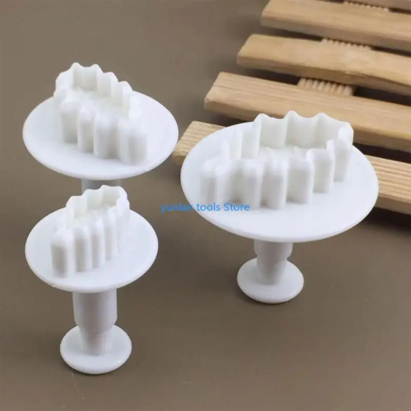 

50LB 3Pcs Leaves Plunger Fondant Cutter DIY Cookie Stamper Baking Accessories