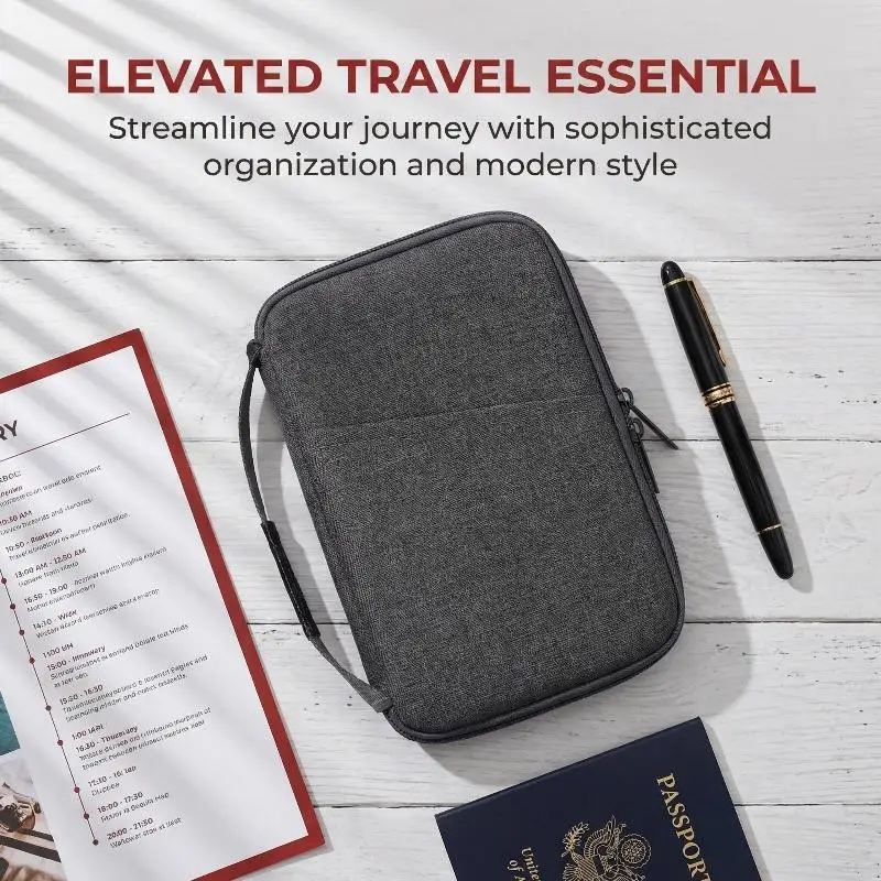 

Водонепроницаемый дорожный органайзер для паспортов с RFID-защитой и множеством отделений для карт - Семейный дорожный кошелек