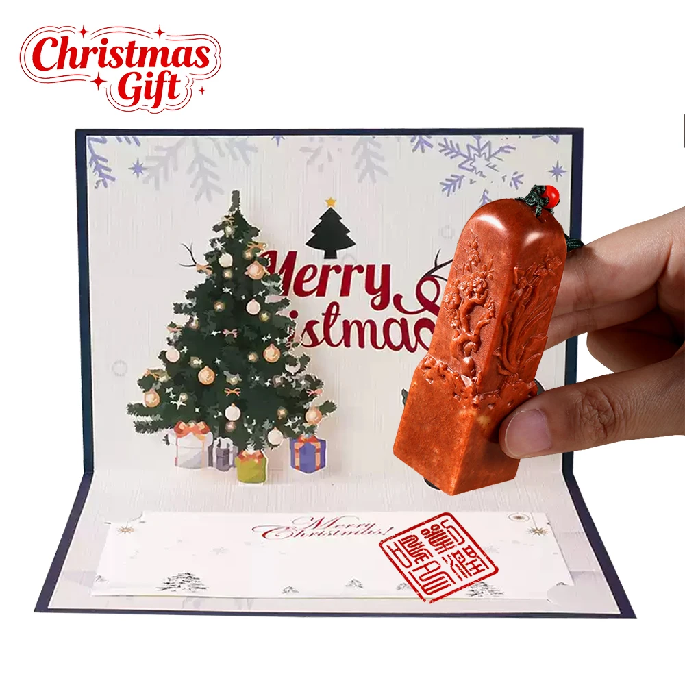 

Shoushan Stone Seal Custom Name Stamp Personal Calligraphy Painting Custom Private Chop Plum Orchid Bamboo Chrysanthemum Carved