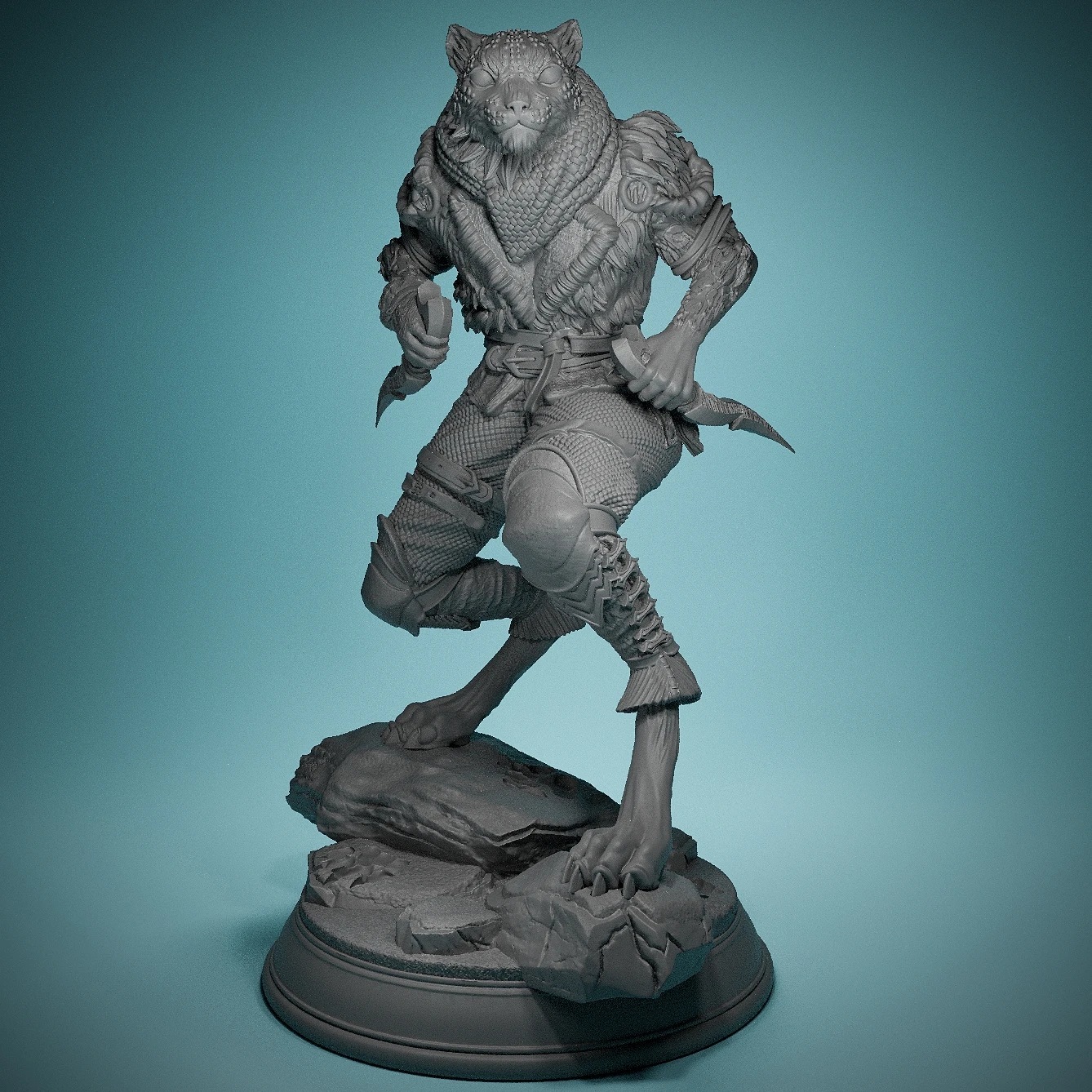 Tabaxi Sneeuw Luipaard Rogue-Hars Miniaturen-Voor Bordspel Miniaturen-Spel Kamer Decoratie-Vakantie Cadeau