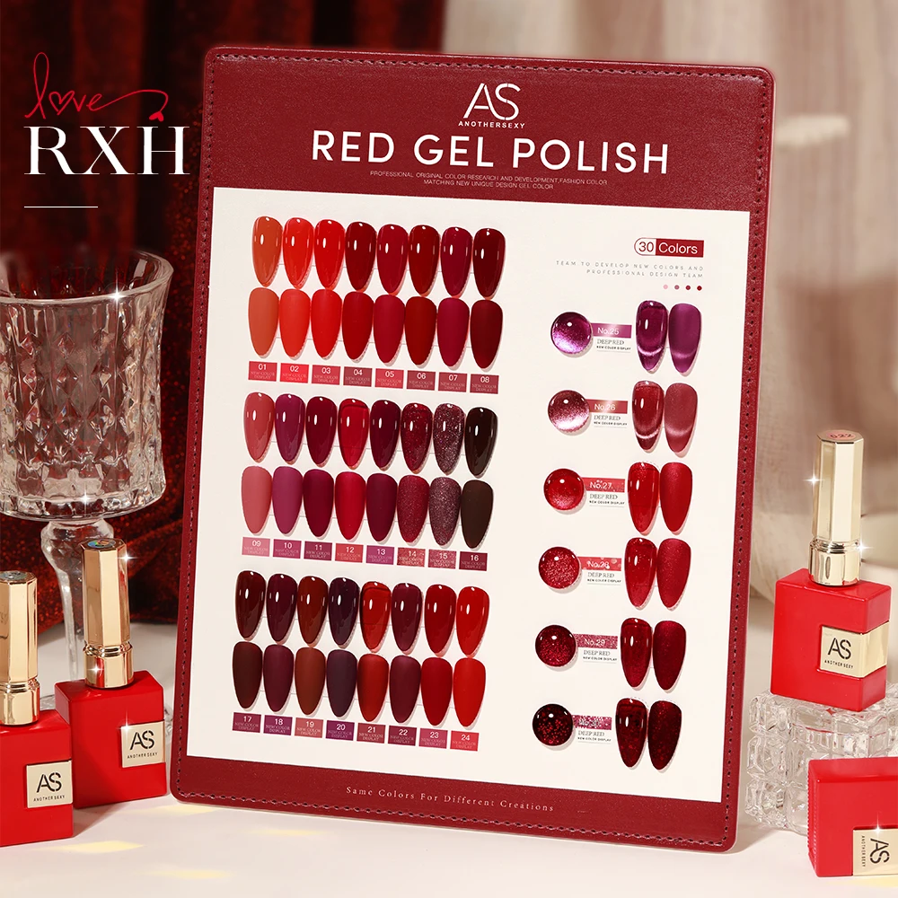 AS 15ml Gel Nail Polish Not Set New Years Semi Permanent Hybrid Black Red Color Gel Polish Valentine\'s Nail Art Enamels Varnish