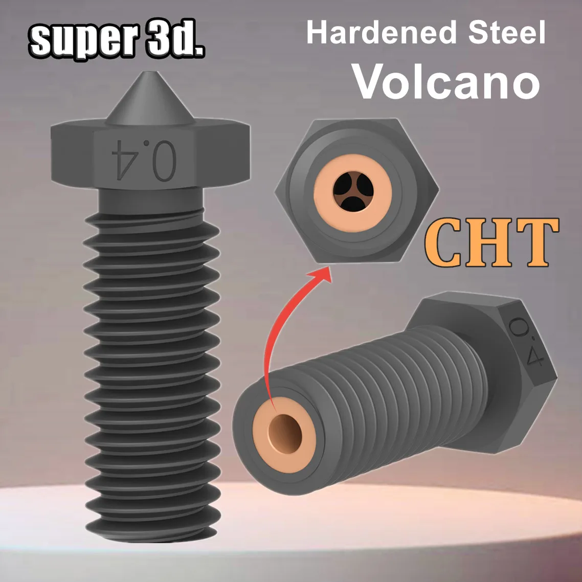 

CHT Volcano Hardened Steel Nozzle 3D Printer High Flow CHT Clone 500° Nozzles Volcano for Ender 3 Artillery Vyper Hotend Parts