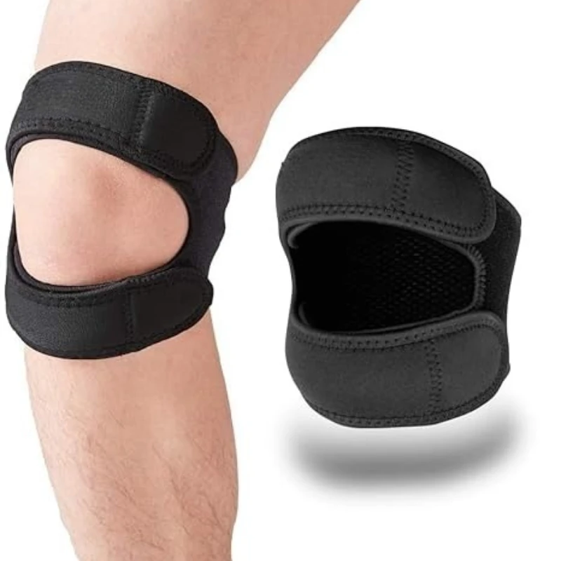 1 PC Sport Kneepad Double Patellar Knee Strap Adjustable Anti-Slip Knee Support Open Knee Wrap Band for Injury Joint Pain Relief