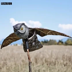 Prowler Owl Decoy with Moving Wings -Realistic Owl Scarecrow Bird Scare-Scare Birds, Rodents, Pests,Garden Decortation