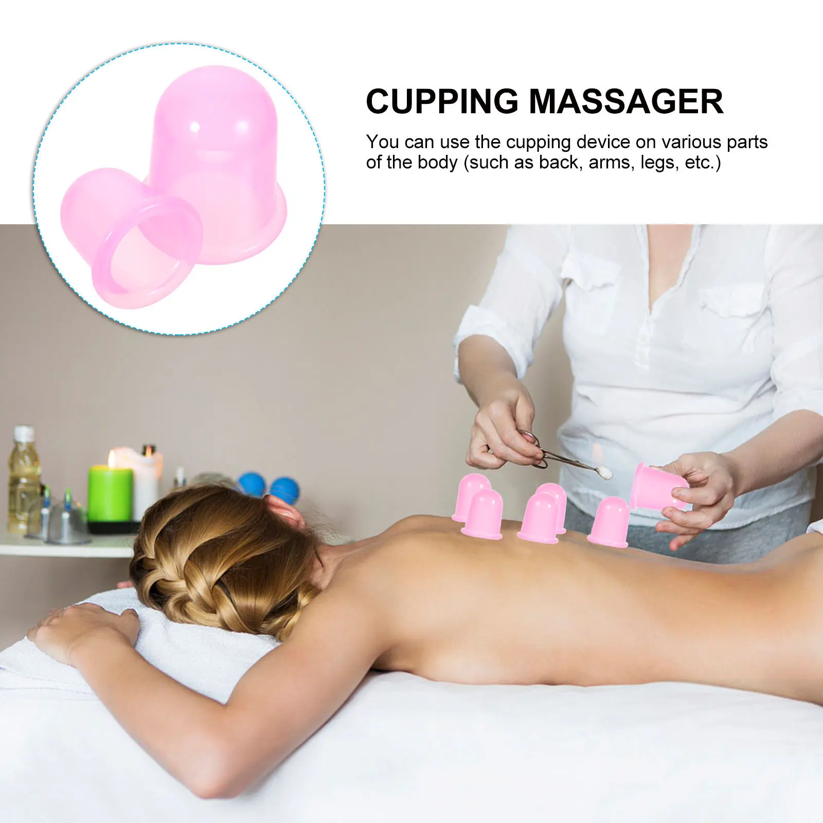 

4pcs Silicone Cupping Jars Reusable Smooth Sturdy Body Massage Cup For Muscle Relaxation Portable Massager Set Vacuum Suction