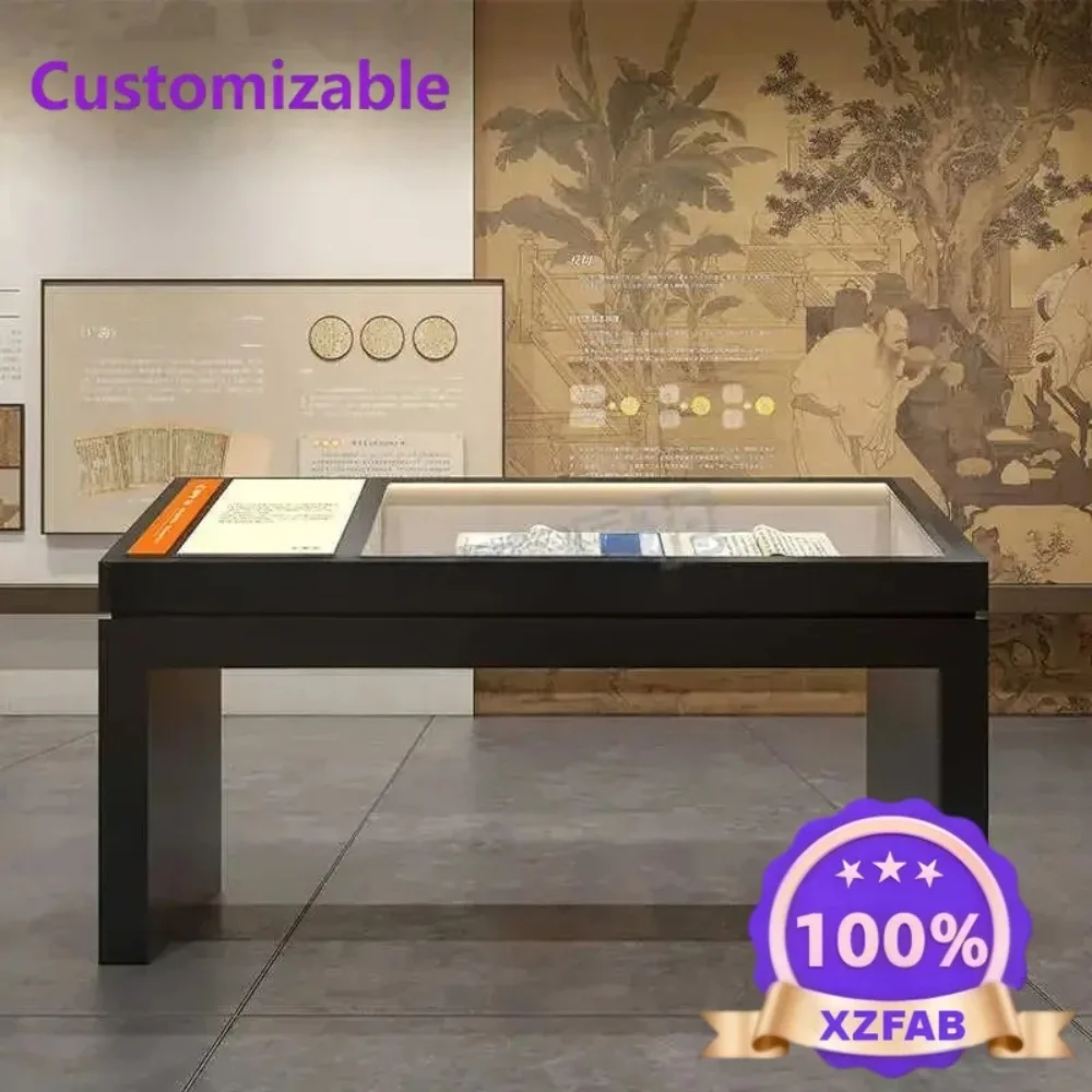 Factory Direct 2026 Hydraulic cultural relics calligraphy and painting jade glass display cabinet Museum exhibition hall Documen