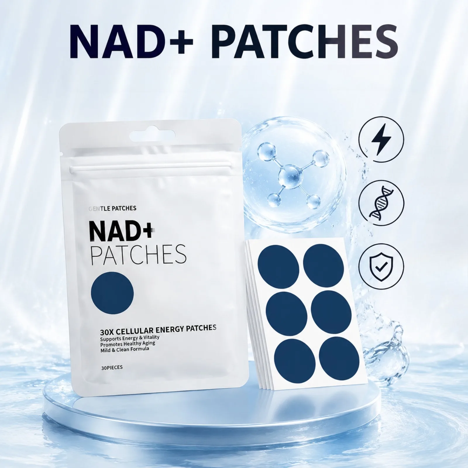 NAD+ Body Care Patch Long Lasting Gentle Breathable Skin Nourishing Comfort For Men Women Daily Home Travel Office Use