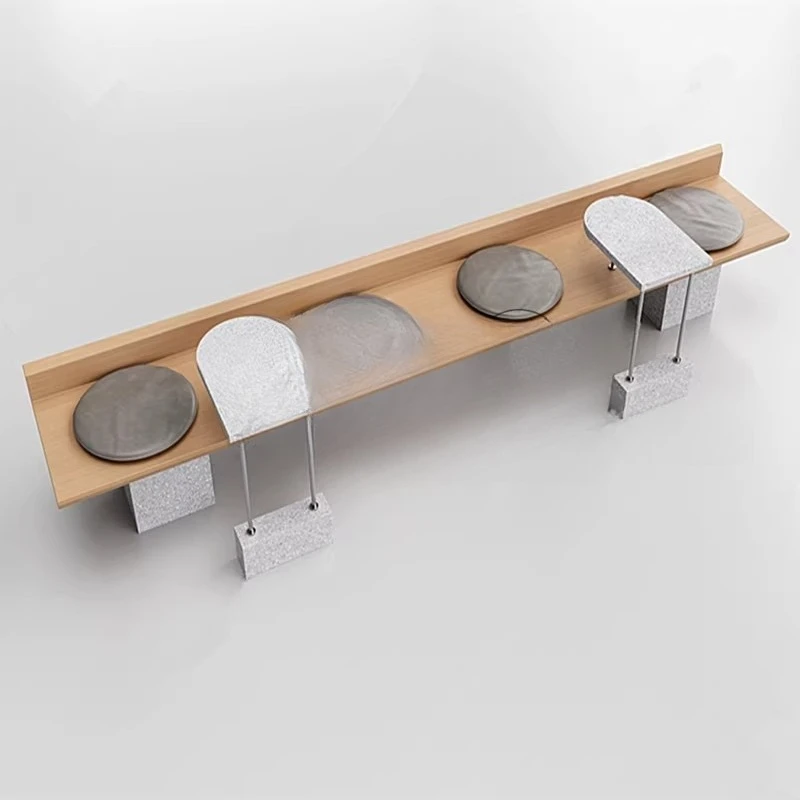 Light luxury is stone solid wood, bench model room cafe hotel bench booth sofa stool
