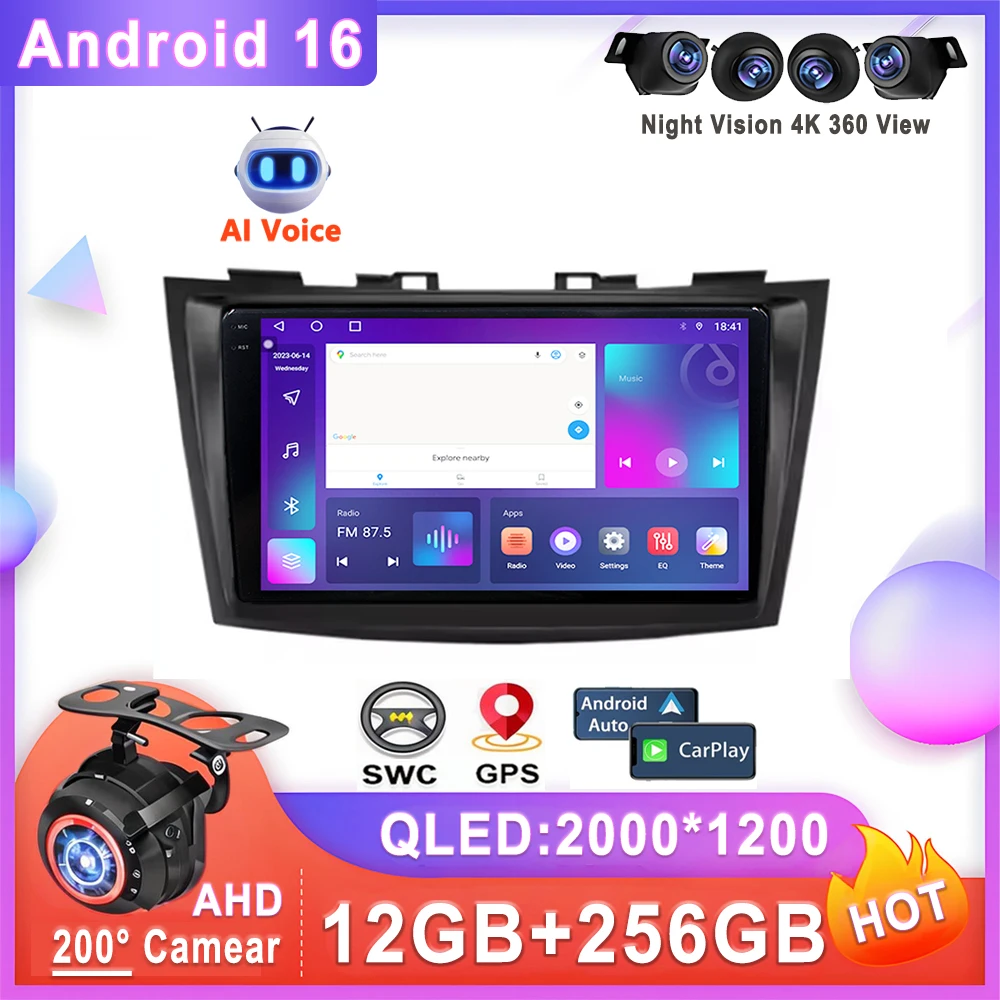 

Car Android 16 Auto Radio For Suzuki Swift 4 2011 - 2017 Multimedia Player No 2din DVD Stereo Head Unit GPS Navigation 5G 2K BT