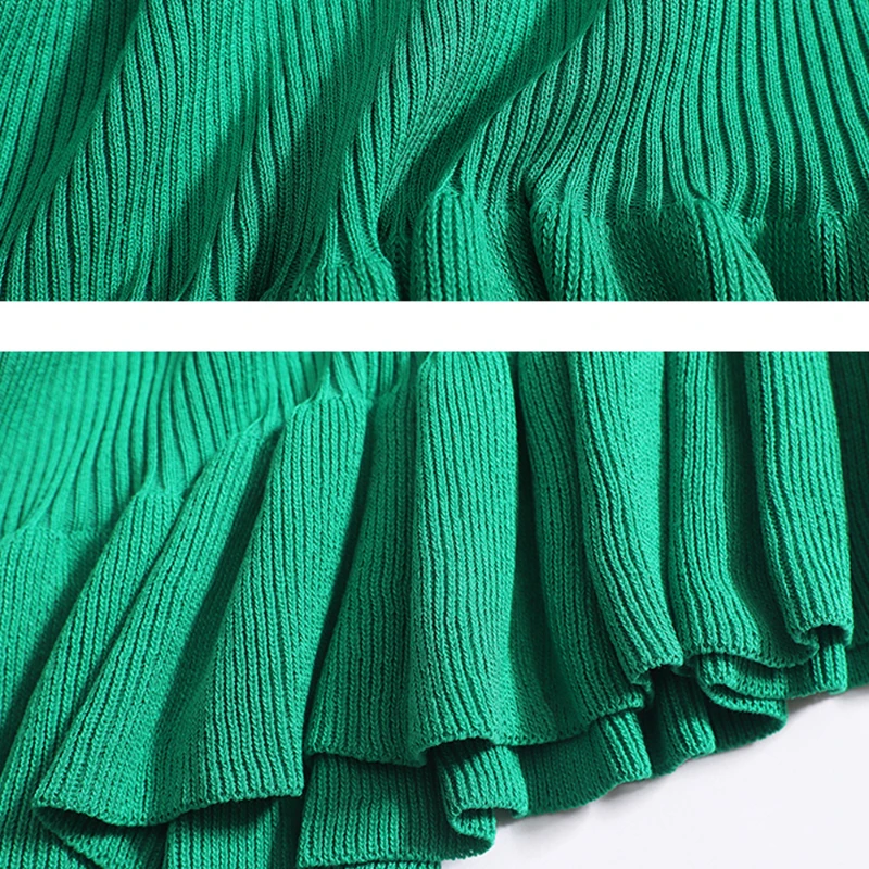 2024 nowa letnia koreański, dzianinowy szata Femme z okrągłym dekoltem bez rękawów z falbanami seksowna, dopasowana sukienka typu Bodycon elegancka Mini sukienka typu Vestidos