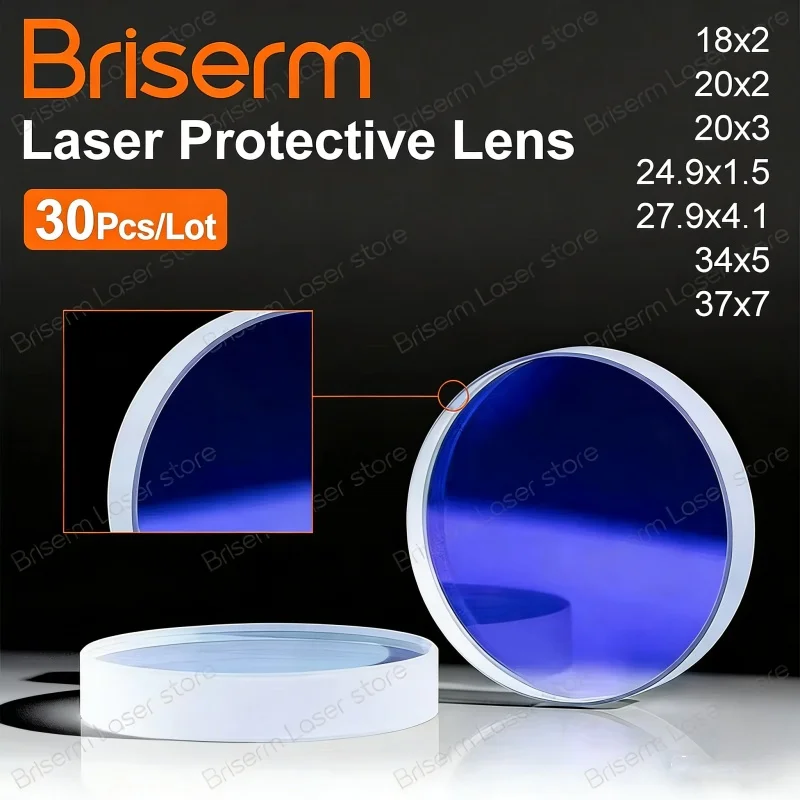 

30 шт. защитных лазерных линз 37x7, 27.9x4.1, 34x5 для лазерных головок Raytools, Precitec, Boci (запчасти для волоконных лазеров)