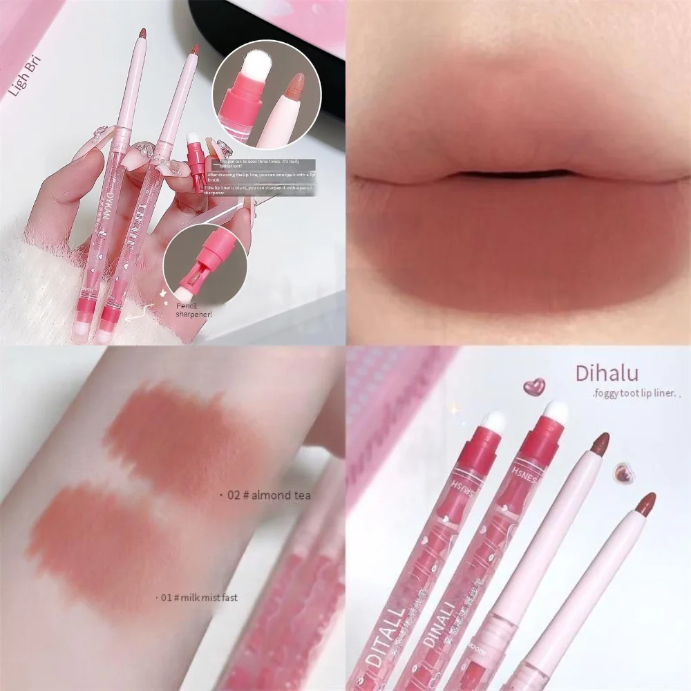 Pennello + Rossetto + Temperamatite Dudu Lip Liner Pen Matte Blending Lip Rimpolpante Penna per labbra con base impermeabile a lunga durata