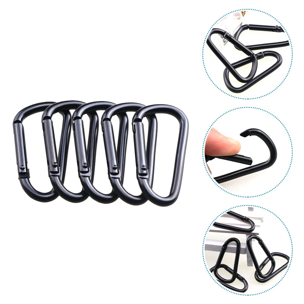 

5 Pcs Carabiner Aluminum Alloy Key Chain Buckle Keychain Buckles Metal Climbing