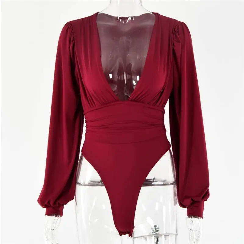 Fashion Jumpsuit for Women New Solid Color Slim Fit Ruched Jumpsuit Top Romper