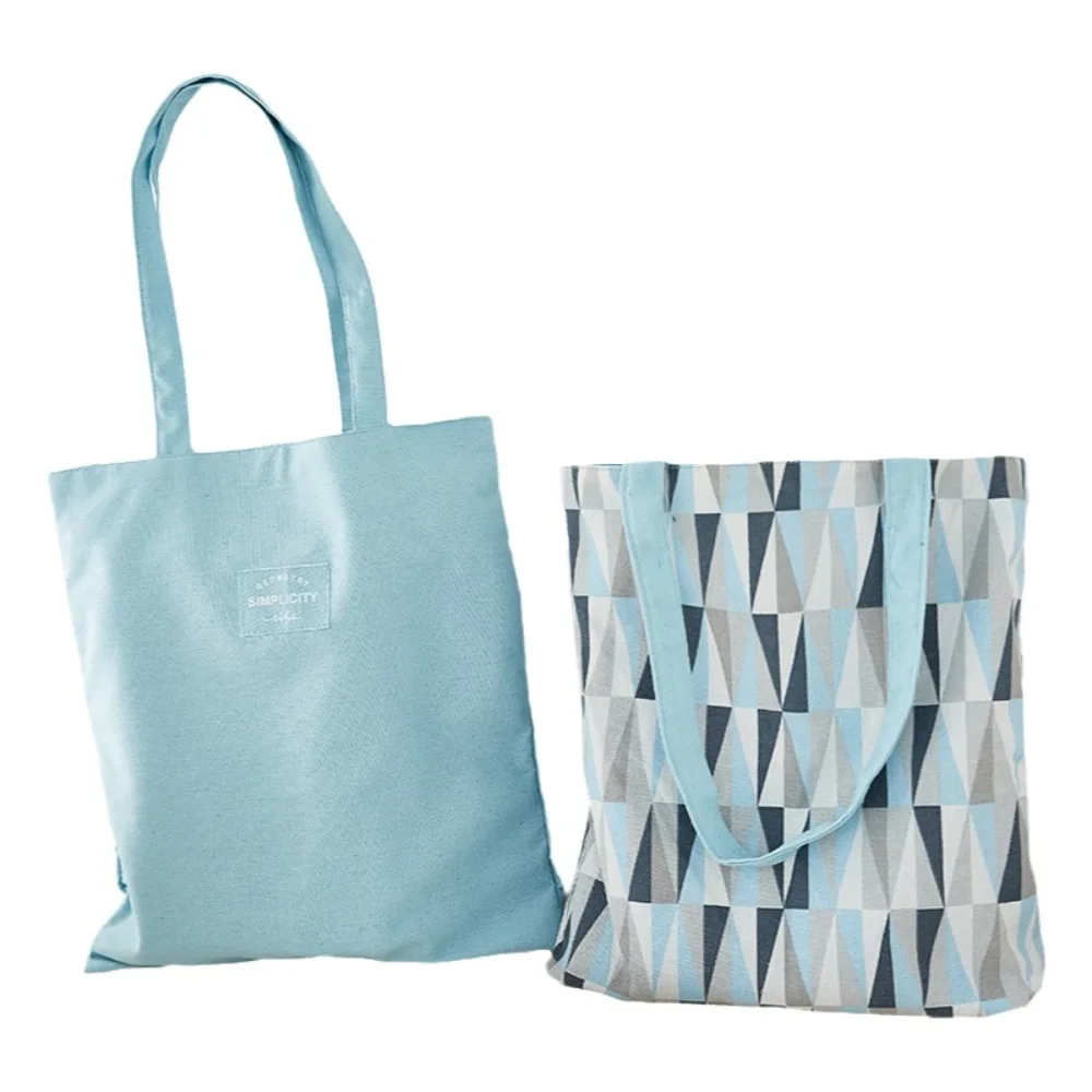 Creative Eco-friendly Canvas Cloth Bags Lightweight Exquisite Double-sided Bags Reusable Folding Shopping Bags Daily Use
