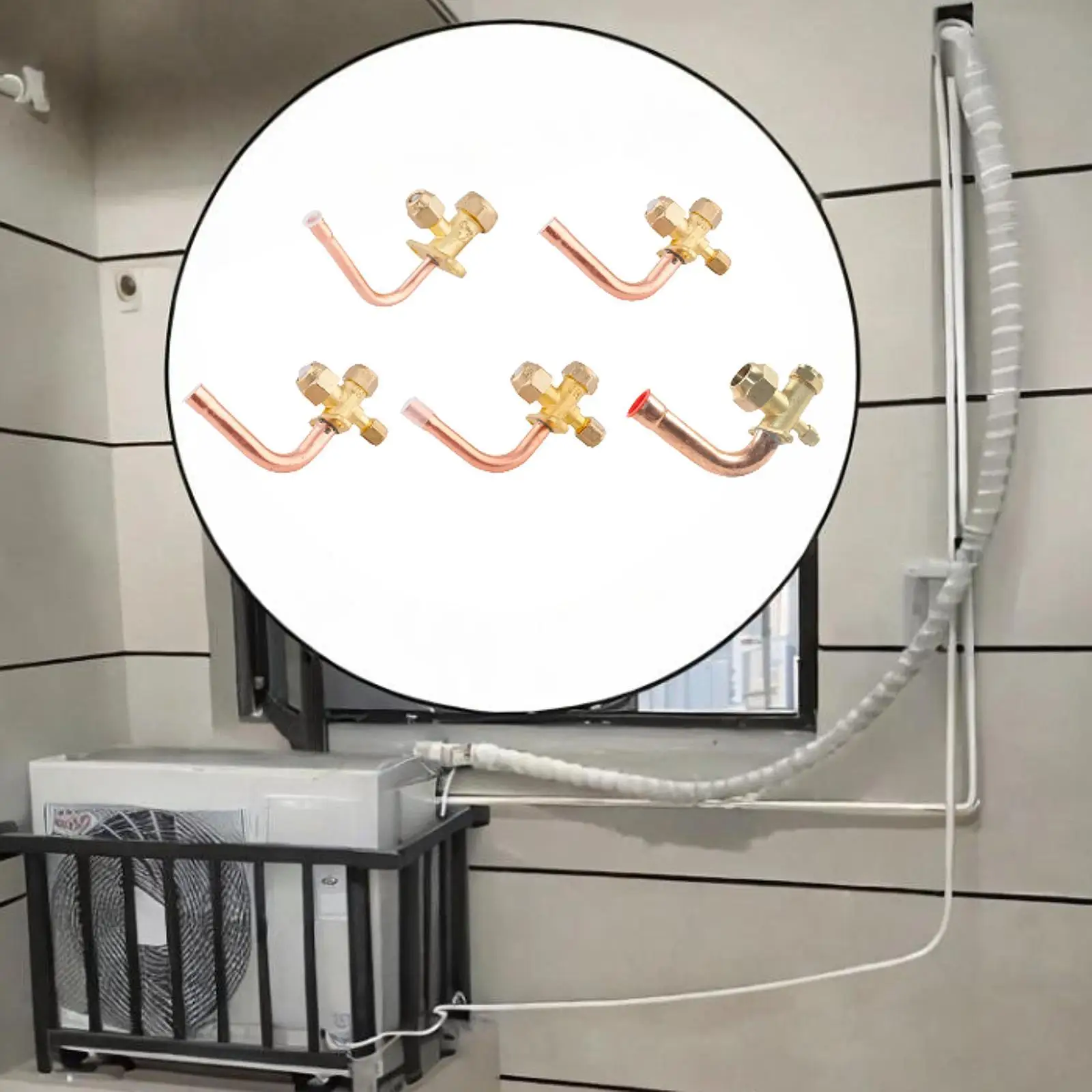 Air Conditioner Stop Valve Sturdy AC Spare Part Copper Outdoor Unit Stop Valve Fitting