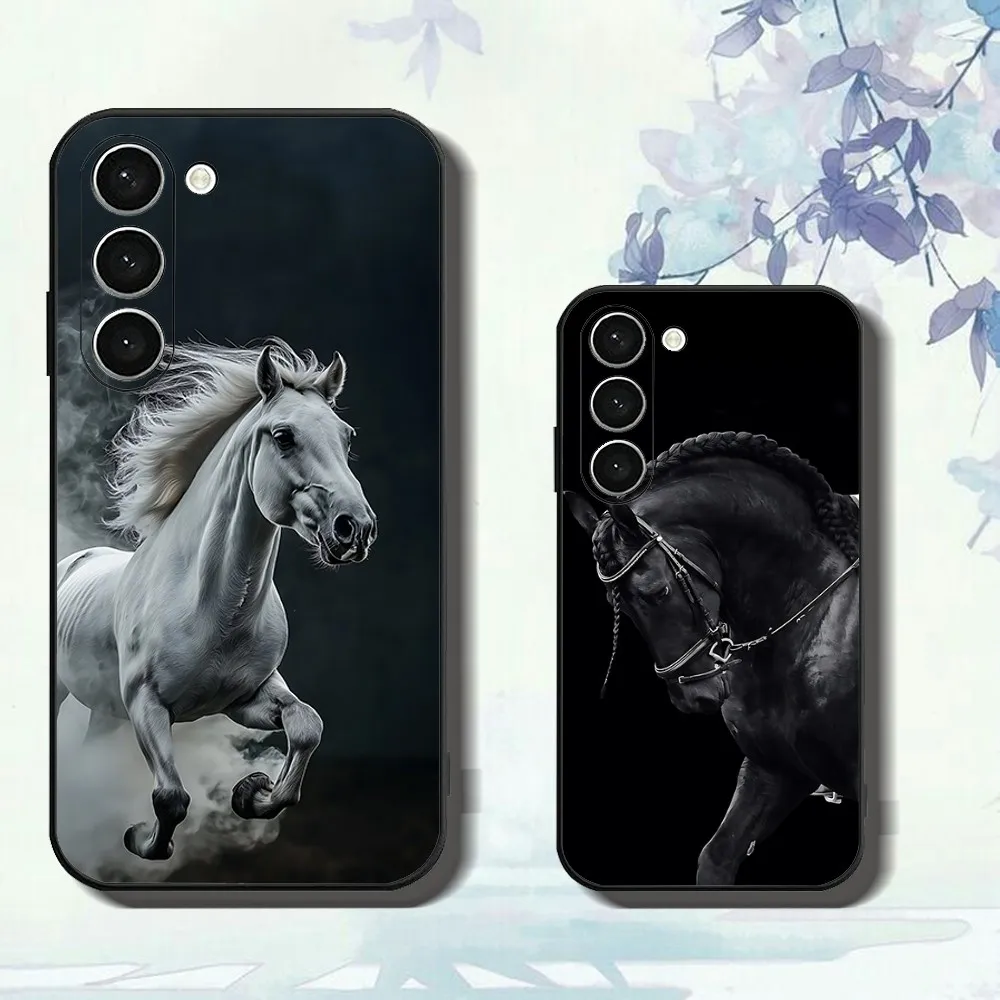 

Beauty Horse Phone Case For Samsung Galaxy A52 A12 A51 S21 Edge S22ULTRA S23 S20LITE Plus Ultra Black Cover