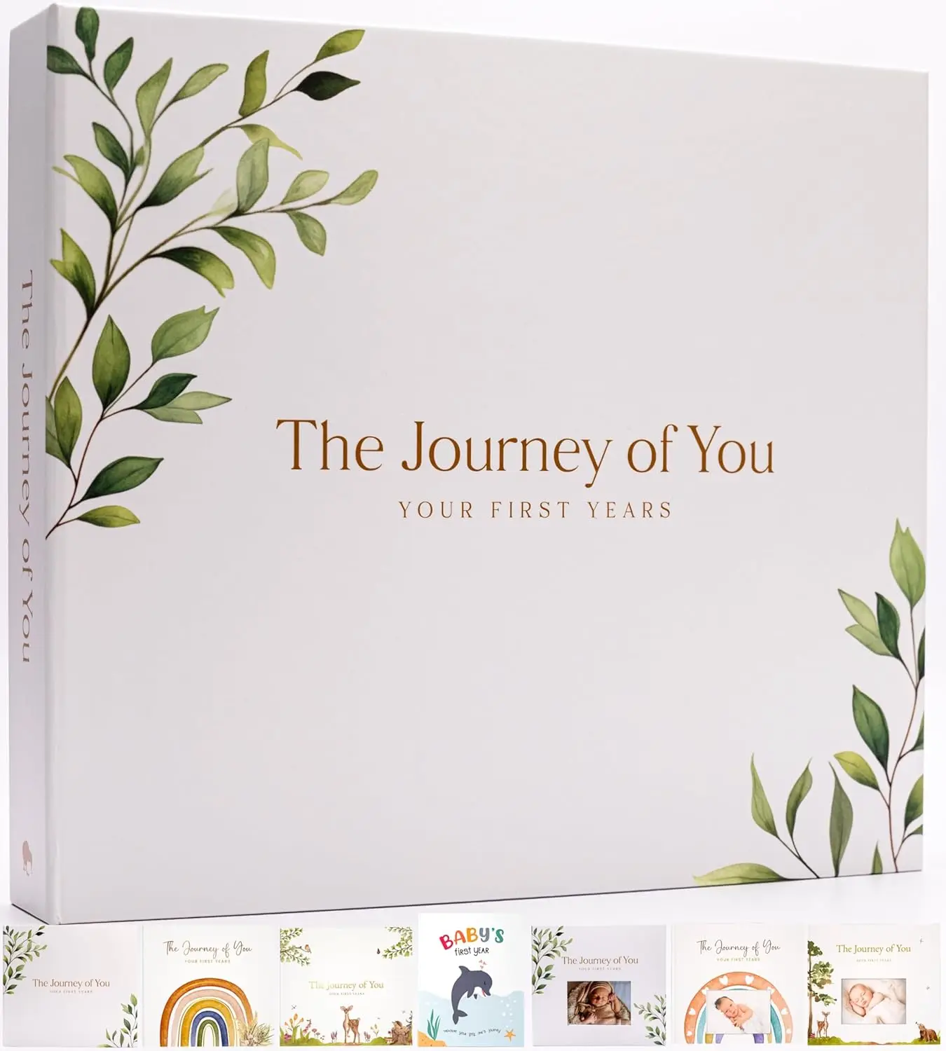 

Baby Memory Book and 5-Year Journal, Gender Neutral Baby Milestone Album with Flat-Lay Pages, FSC Archival Paper, 108 Ph