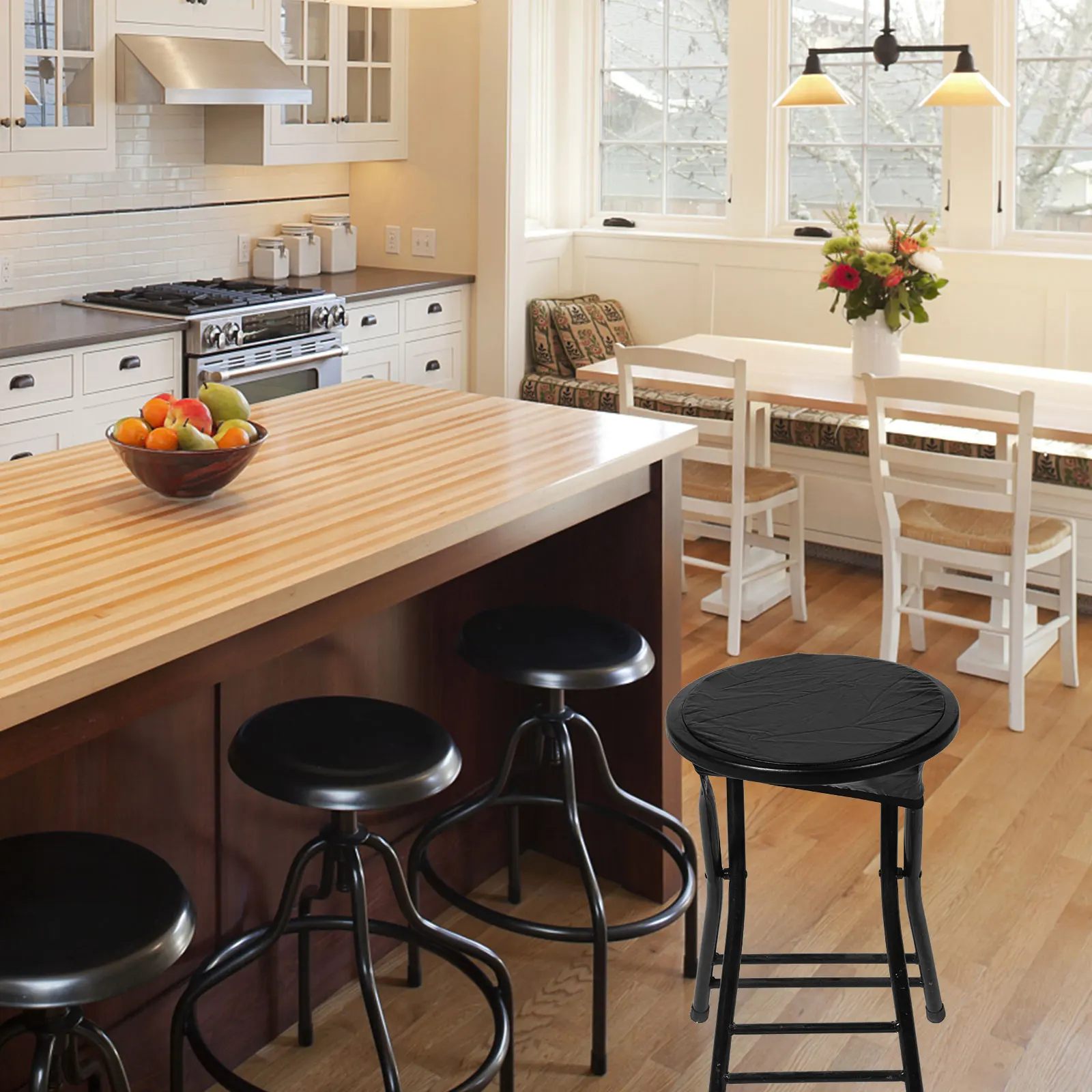 

Stretchable Round Stool Cover PU Waterproof Protective Seat Cover for Office Wedding Banquet Bar Chair Dust Rain Proof