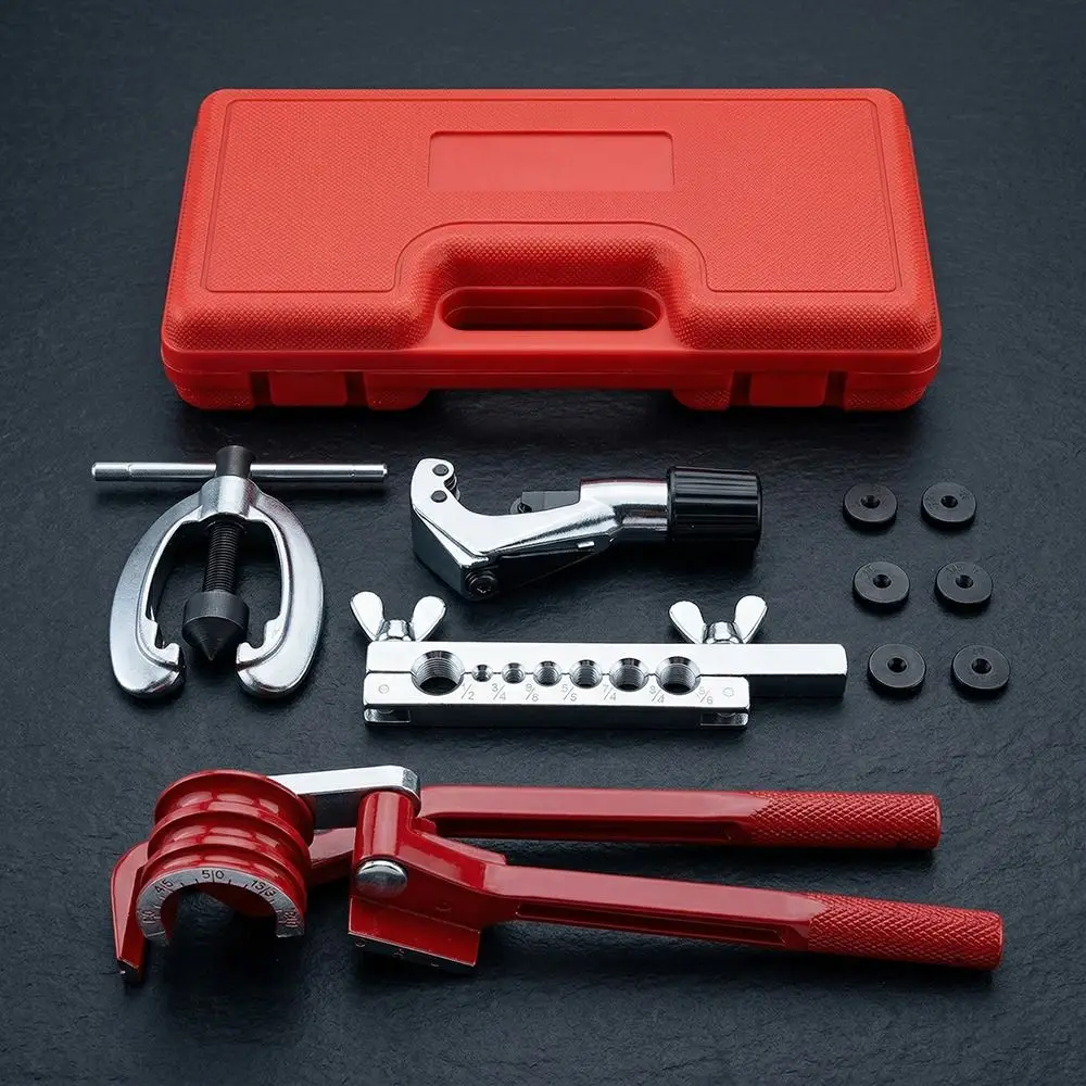 

Набор для развальцовки труб с 7 отверстиями, инструмент для резки и гибки, многофункциональный комплект для формовки медных труб, набор для обслуживания холодильного оборудования