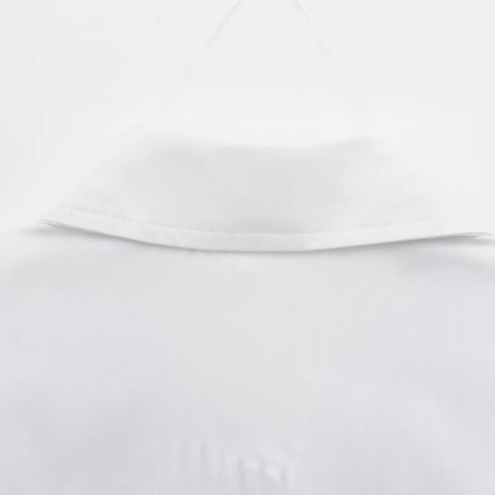 Losse poplin top voor dames met kraag, lange mouwen, knoopsluiting, stoffen strepen, lente/zomer nieuw mode-shirt