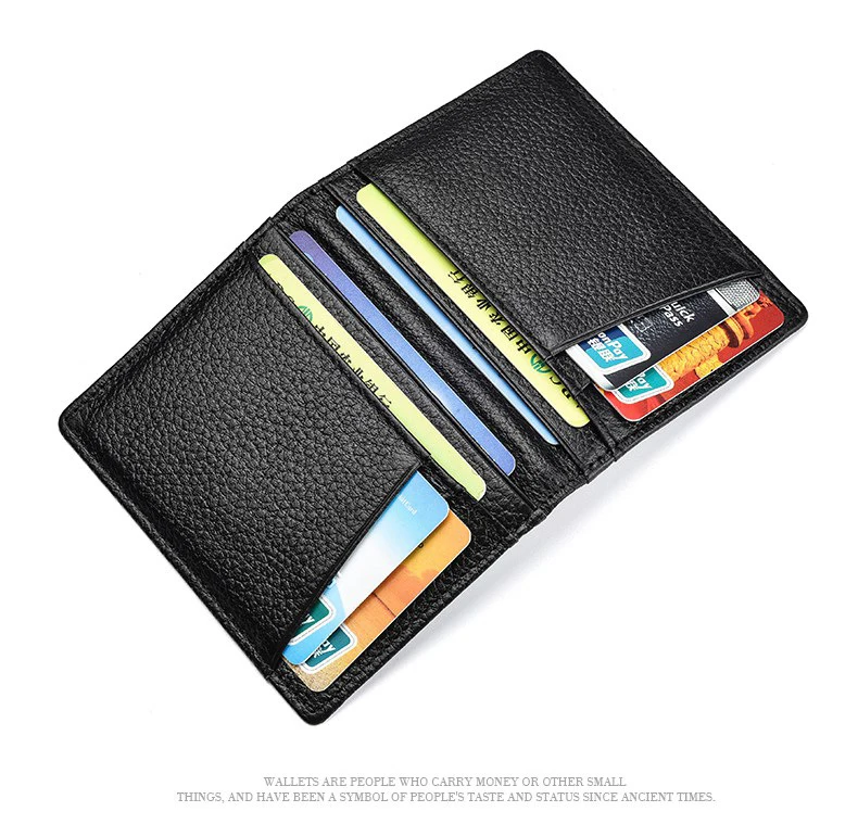 YUECIMIE Super Slim Weiche Brieftasche Aus Echtem Leder Mini Kreditkarte Halter Geldbörsen Geldbörse Dünne Kleine Kartenhalter Männer Brieftasche – Detail 9