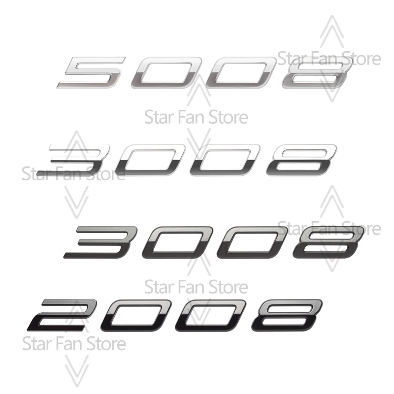 Metal For New Peugeot 3008 2008 5008 Logo Badge 3D Stickers Fender Emblem Decal Auto Accessories Letter Decoration Car Styling