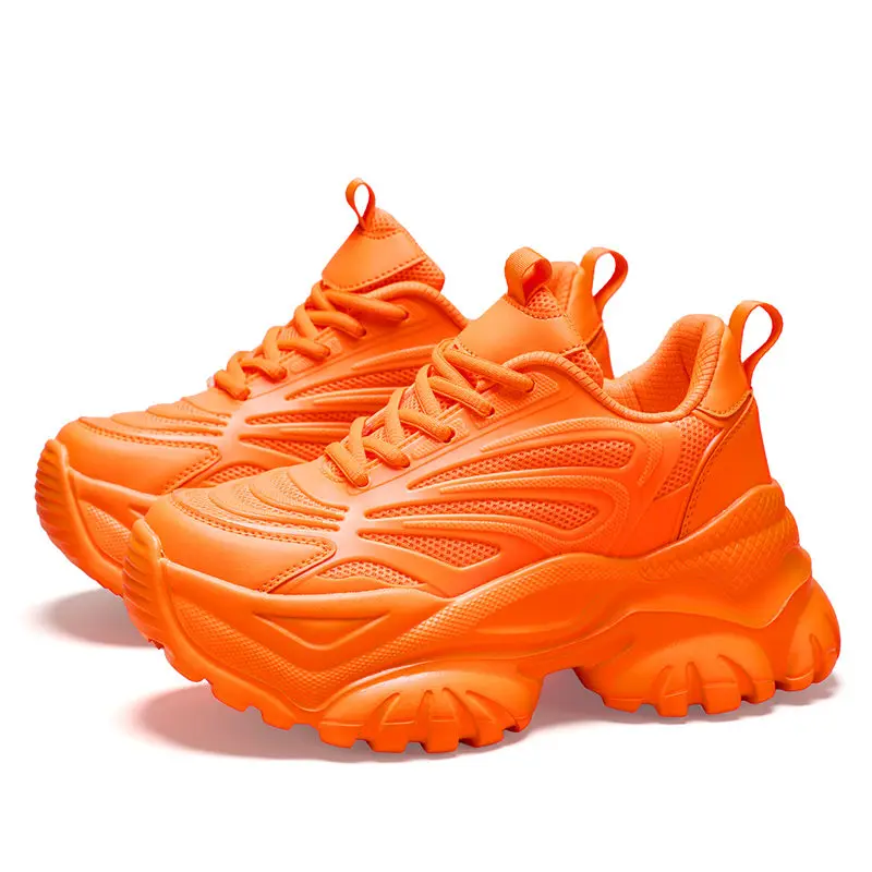 Trendy Pink Women's Chunky Sneaker Casual Breathable Platform Sneakers for Women Increase Height Thick-soled Shoes Women Trainer image 4