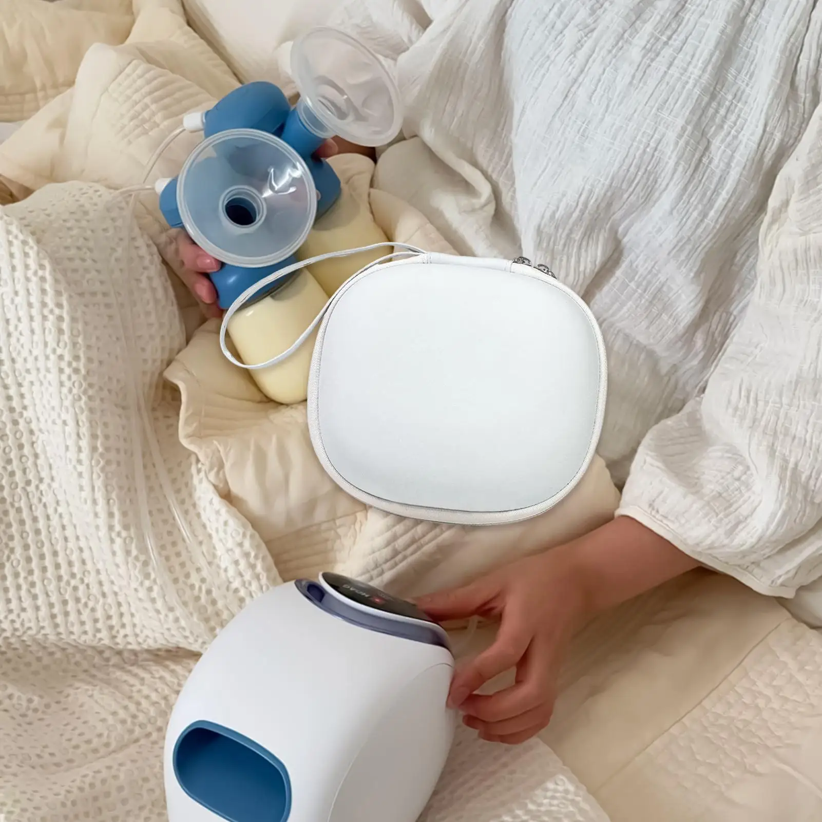 Bolsa para extractor de leche, estuche ligero con múltiples compartimentos, funda para extractor de leche para mamá y niños, para amamantar, viajes diarios a casa