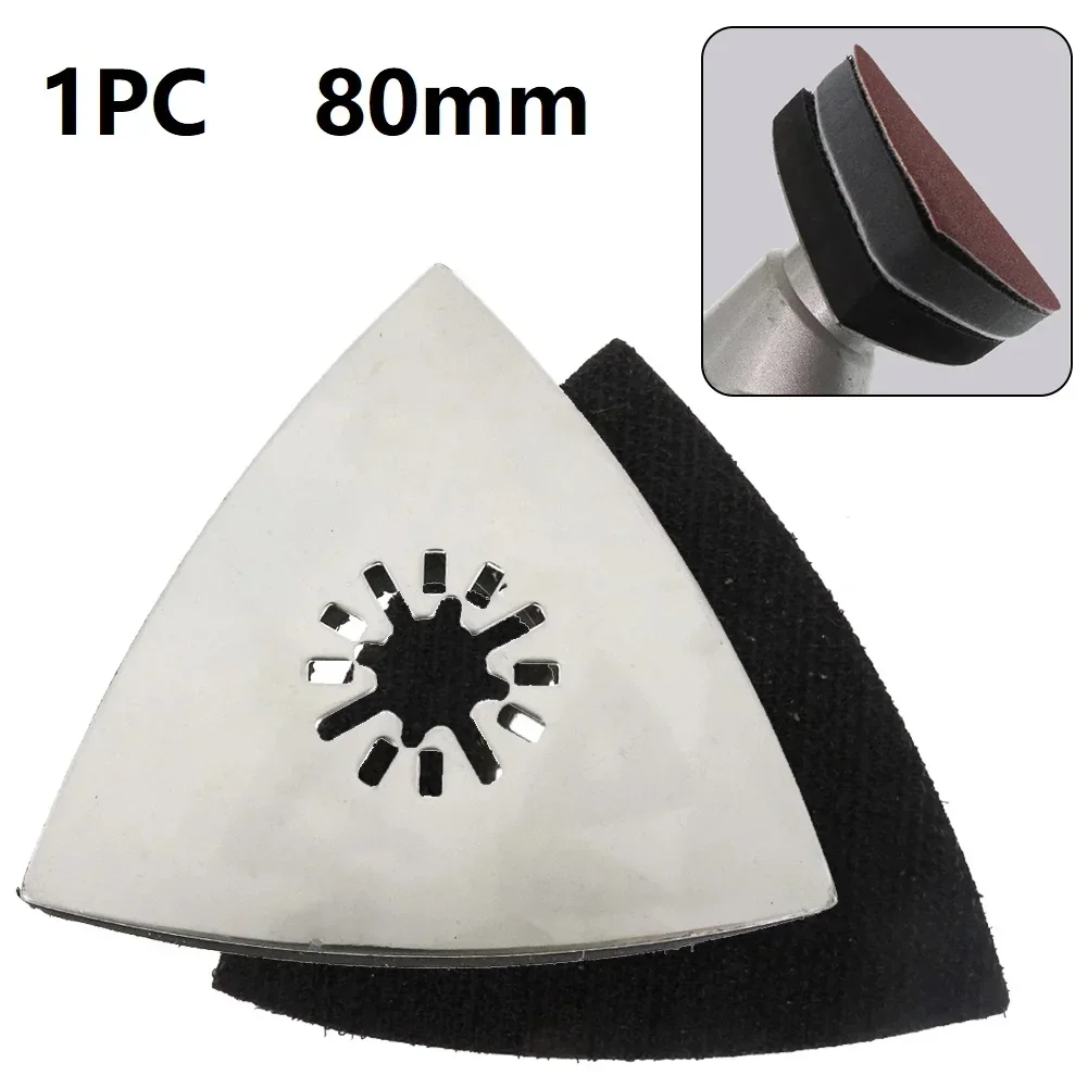 Professional Grade Sanding Pad For Oscillating Tools Perforated Design With Hook And Loop Attachment 80mm Triangular Shape
