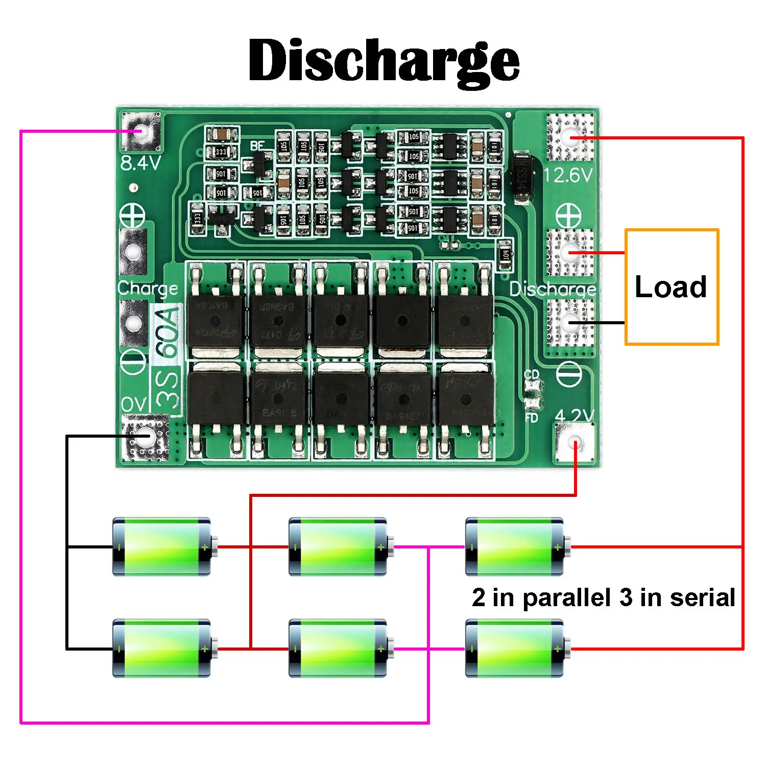 3S/4S 40A 60A Lithium Battery Charger Protection Board 18650 BMS Li-ion Enhance/Balance For Drill Motor 11.1V 12.6V/14.8V 16.8V