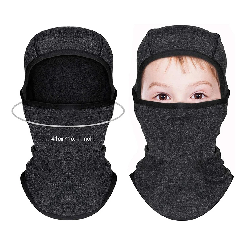 Kids Balaclava Winter Warm Fleece Ski Mask Windproof Thermic Full Face Shield Boys Girls Riding Cap Scarf Cycling Helmet Lining