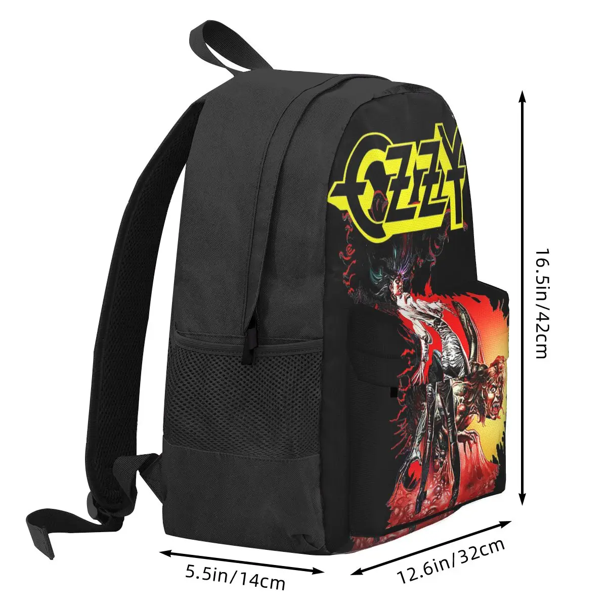 Ozzy OsRubber Merch Mochilas para Meninos e Meninas, Príncipe das Trevas, Bolsas Escolares para Estudantes, Mochila de Viagem dos Desenhos Animados, Bolsa de Ombro