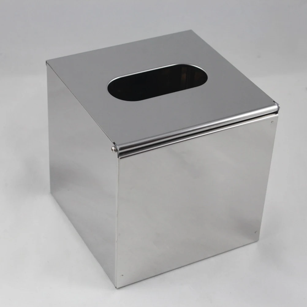 

1pc 13Cm Stainless Steel Tissue Box Waterproof Wall Mounted Desktop Napkin Holder For Bathroom Kitchen Living Room Office Home