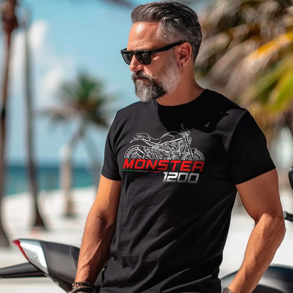 Ducatis Monster 1200 2014-2020 - Motorcycle T-Shirt for Riders view 2