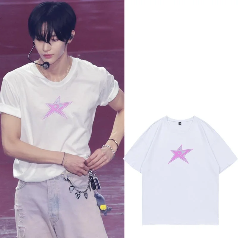 RIIZE ort Sve Pure Cotton T-irt ex 2024 New Summer Couple Sle f Sve Youth Casual round Ne Top