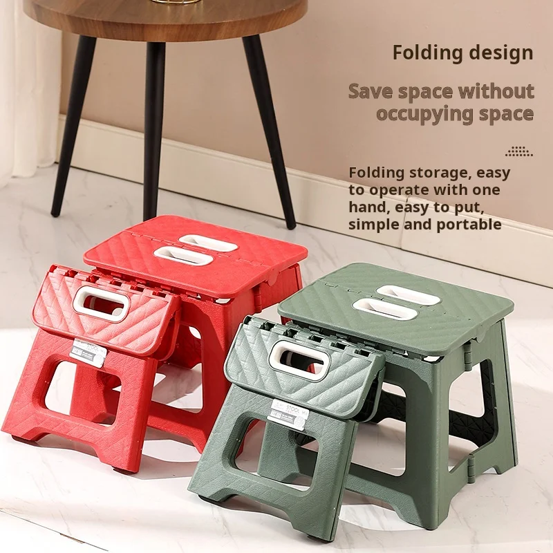 Folding stool portable kindergarten train Maza home subway thickened reinforced chair outdoor small bench image 3