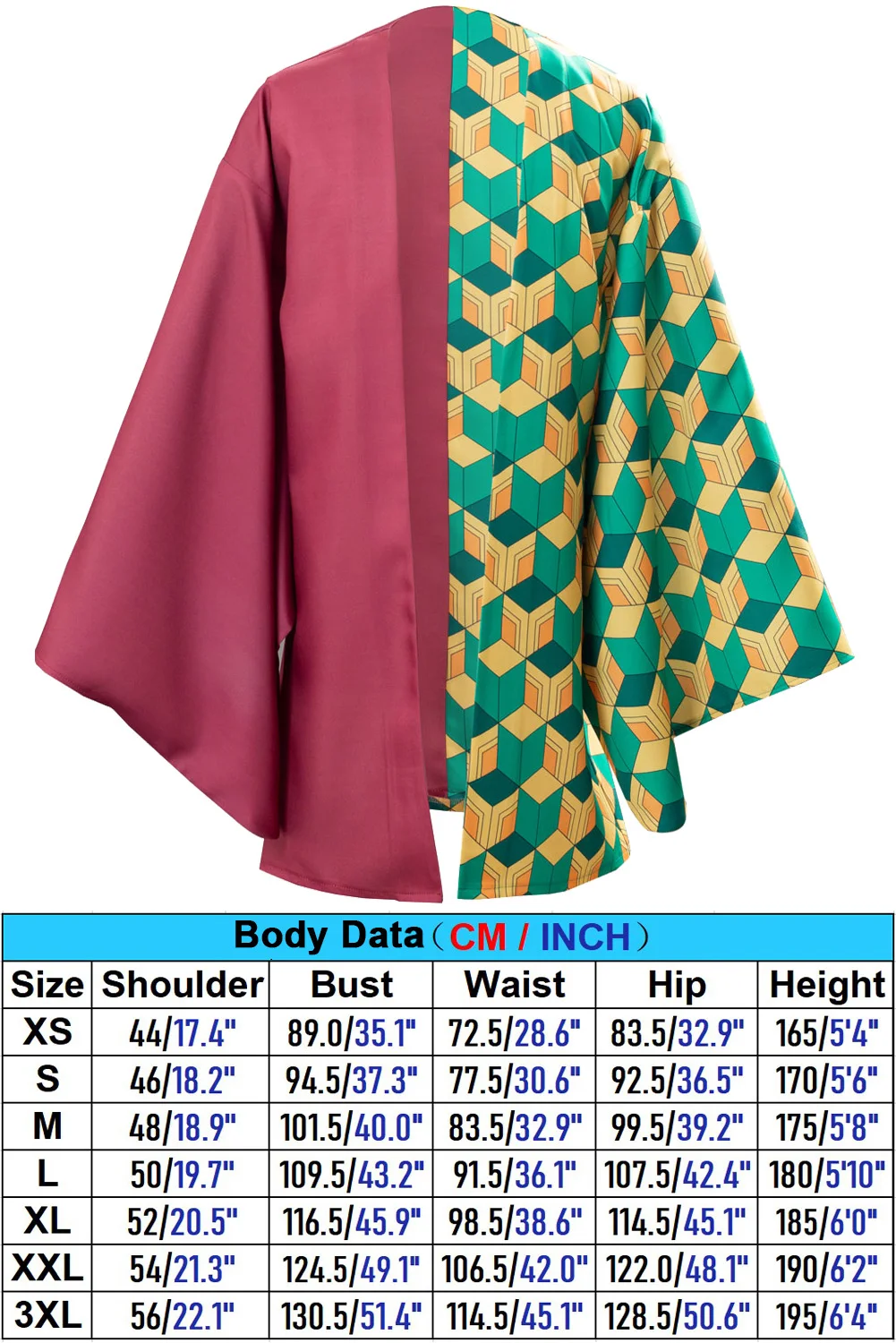 Syqiya Kimetsu No Yaiba – Kimono Capa De Giyu Tomioka Para Cosplay, Multicolor, Tallas Para Hombre Y Mujer 4XL