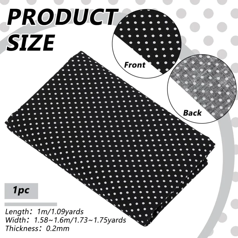 1.09Yards Black White Polka Dot Cotton Fabric 62inch Wide Dots Printed Craft Fabric Rectangle Cotton with 2mm Polka Dots